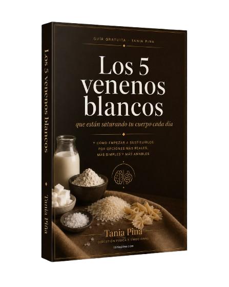 Mockup de la guía Los 5 venenos blancos de Tania Pina